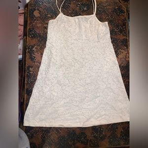 Vintage off white floral lace midi slip dress!!